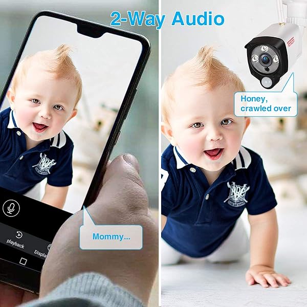 Mikrofon PIR Sensor Tonton Full HD 1080P berwachungskamera Auen Set mit Zwei Wege Audio 8CH Recorder NVR mit 4 Auen 1080P WLAN Metallgehuse Funkkamera Drahtlos mit Sprachfunktion 1TB HDD