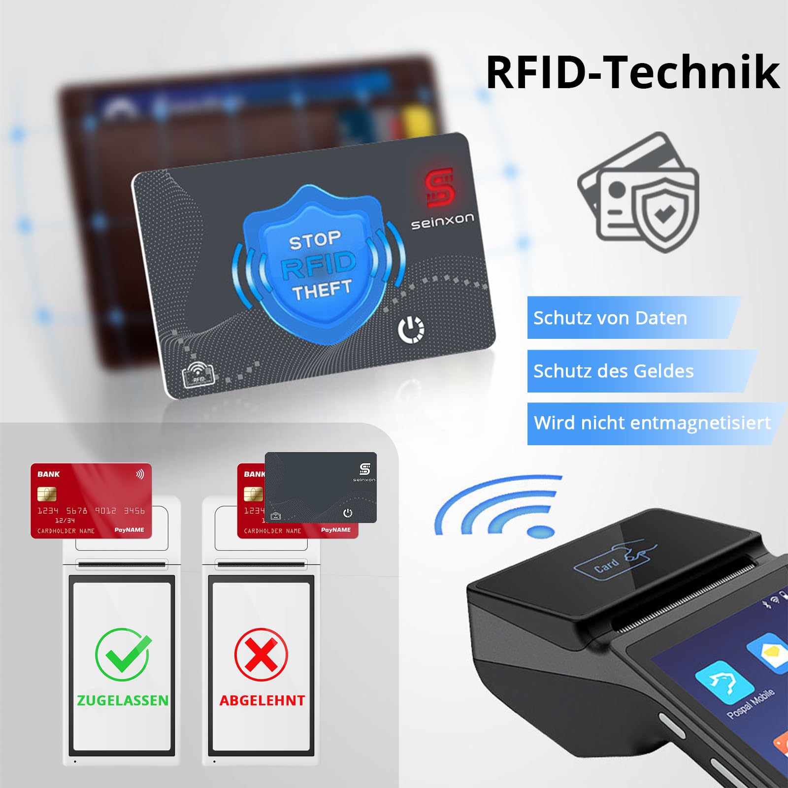 Wallet Tracker RFID Blocking Card & Mini Keychain Tag Item Finder with Recharge Clip Works with Apple Find My (iOS Only)
