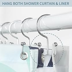 Goowin Shower Curtain Hooks, 12 Pcs Shower Curtain