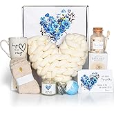 Sympathy Gift Baskets, Condolences Gifts for Bereavement Grief - Sorry for Your Loss of Loved One/Mom/Dad/Husband, Thinking of You Box, Grieving Care Package for Women Men Friends(Ivory Pillow)