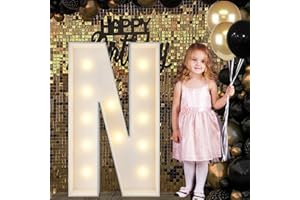JoyBox Design 4FT Marquee Light Up Letters N, Big Marquee Letter for Baby Shower Birthday Engagement Wedding Marry Me Party Decor