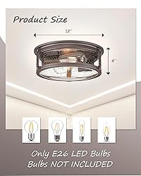 FOITTON 2Pack Industrial Flush Mount Light