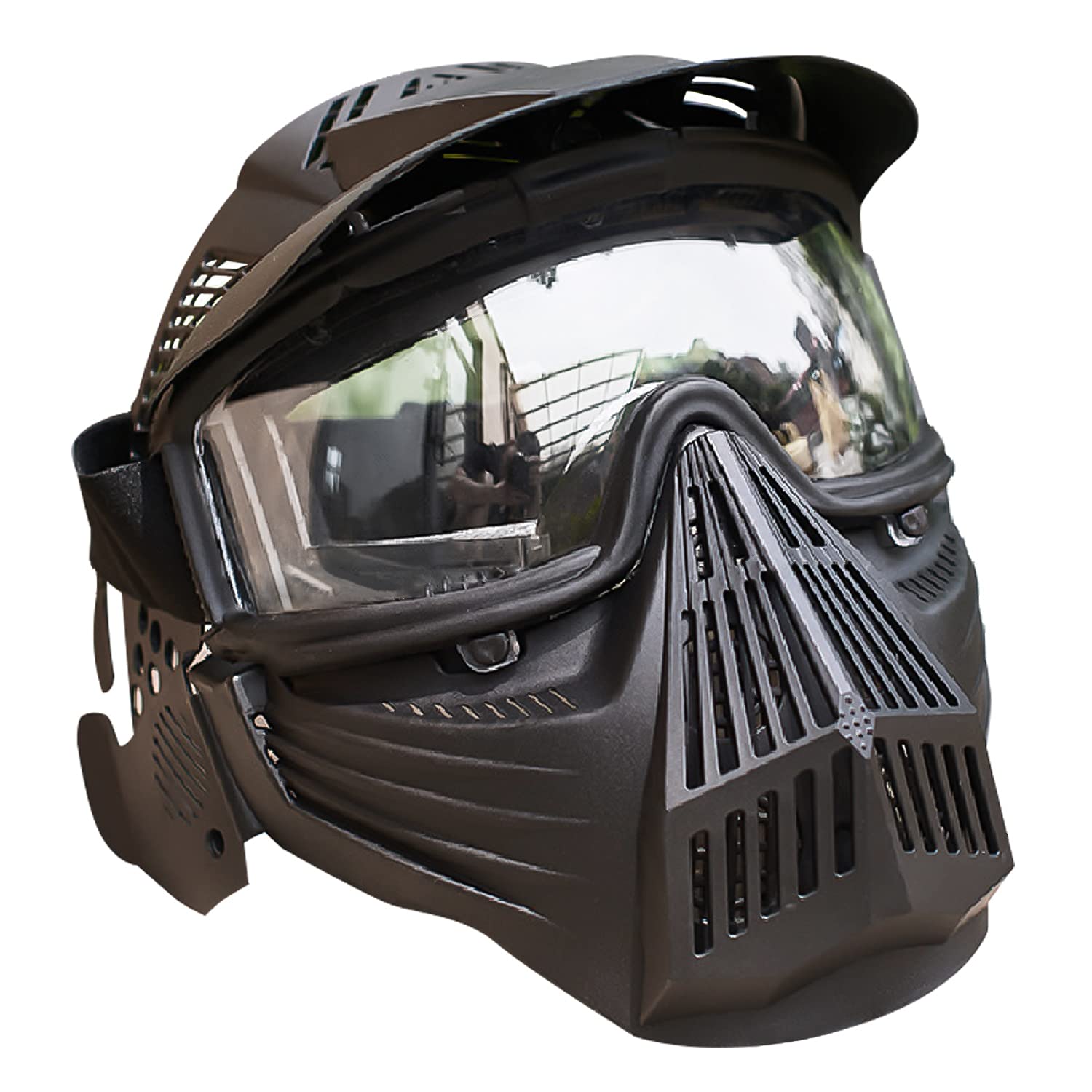 aleawol Airsoft Mask Full Face Mask with Goggles and PC Lens, Tactical Protective Gear with Adjustable Non-slip Straps and Mouth Filter for Paintball, BB Gun Shooting, Cosplay, Party