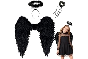 Orgoue Angel Wings and Halo, Angel Costume for Woman Girls Adults Angel Accessories for Halloween Cosplay