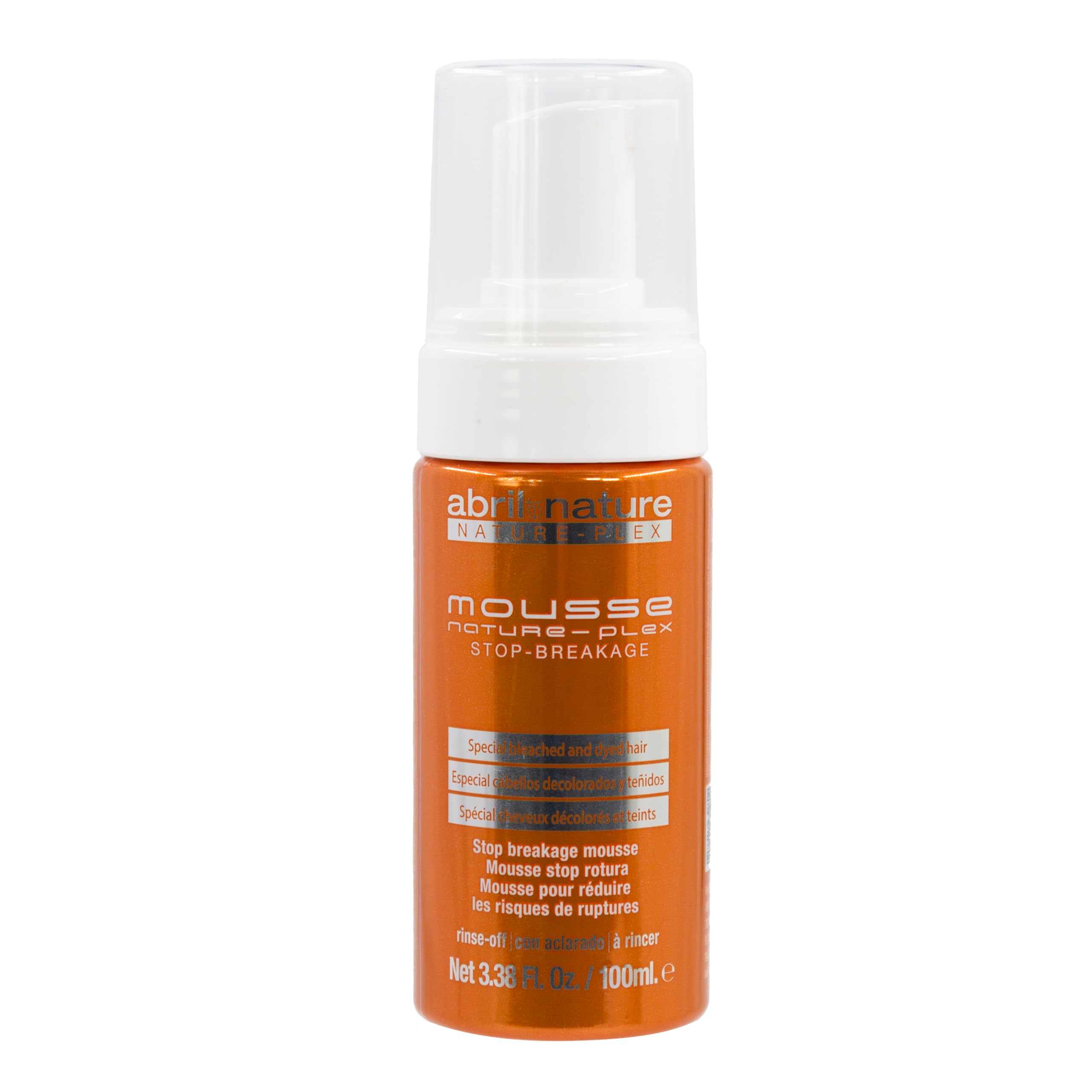 abril et nature - Nature Plex, STOP Breakage - Professional Foam for Damaged or Chemically Treated Hair - Repairing Mousse - Before and After Technical Treatments - 100 ml
