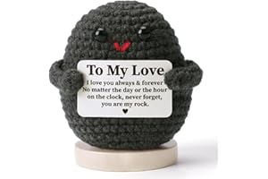 ZPARNO I Love You Gifts for Him Her, Handmade Crochet Rock, Anniversary Christmas Wedding Gifts for Boyfriend Girlfriend, Romantic Husband Wife Birthday Gift Ideas for Couples Valentines Day Stocking Stuffer