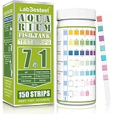LabBestest Aquarium Test Strips Fish Tank Pond Water Testing Kit (7-Way) | 150 Fish Bowl Tester Strips for Freshwater Saltwater - Rapid Accurate Easy to Test pH, Hardness, Nitrate, Nitrite and More