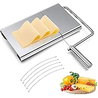 Cheese Slicer, Wire Cheese Slicer for Cheese Butter, Equipped with 5 Replaceable Cheese Slicer, Wires Adjustable…