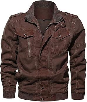 military style jean jacket