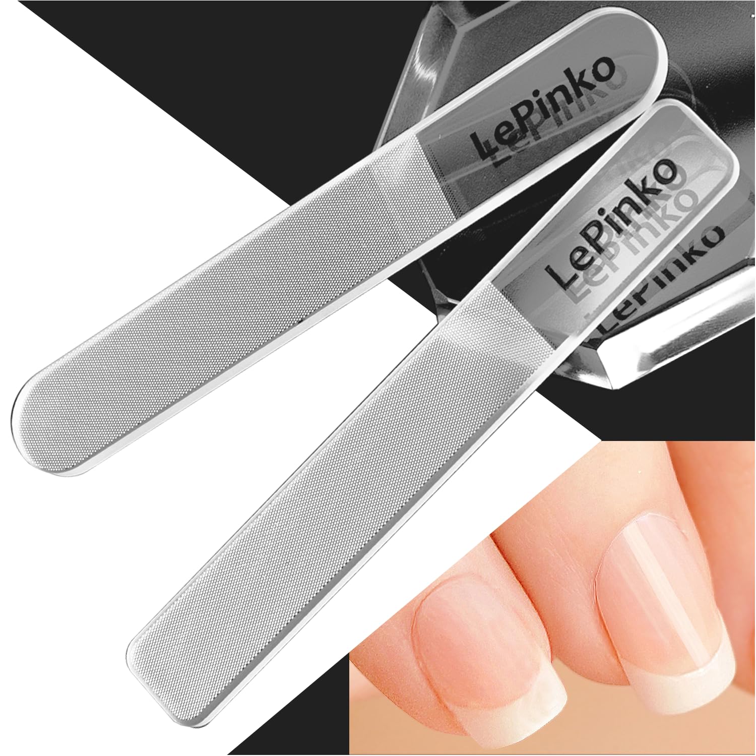 Photo 1 of Nano Glass Nail Shiner Kit, Multi-Purpose Nail Buffer for Shaping Buffing and Polishing Natural Nails, Fine Crystal Nail Files Set, Professional Manicure Tools for Home and Salon Use, 2 Pack