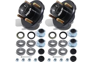 LUXTRKSTO Trailer Hubs Kit 4 Lug 4" for 2000Lb 4x4 Trailer Axle Kit Fits 1" and 1-1/16" Straight Spindle 2 Sets