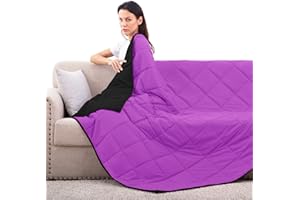 ROKDUK Weighted Blanket Twin 10 Pounds 48x72 in Cooling Weighted Blanket Throw Size for Adults 1800 Brushed Microfiber Reversible Heavy Blanket with Premium Glass Beads (Black & Purple)