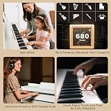 Artist Hand 88 Key Digital Piano Hammer Action with Stand White view 2