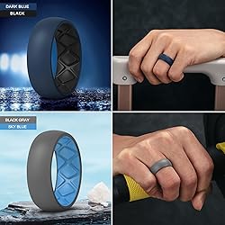 Egnaro Silicone Ring Men 1/4/5/6/7 Multipack of