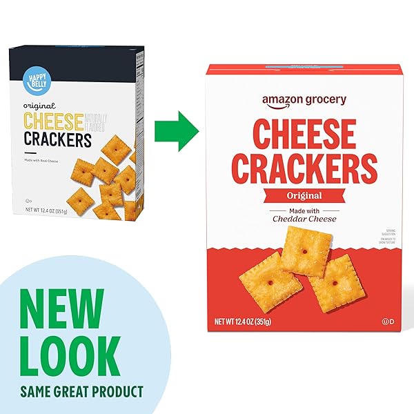 AMAZON GROCERY, ORIGINAL CHEESE CRACKERS, 12.4 OZ