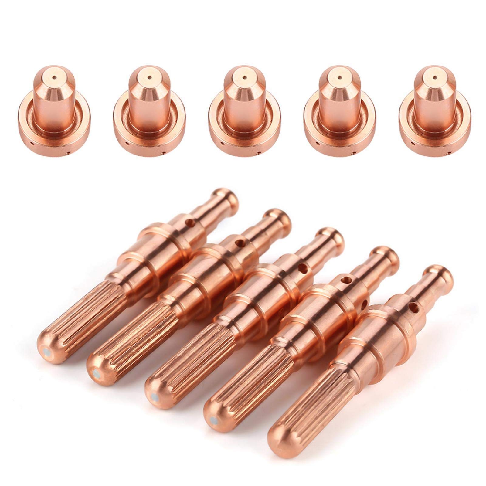 VIFERR Plasma Nozzles, Plasma Torch Consumables 5pcs 9-8215 Electrode + 5pcs 9-8210 Nozzle Tips for Thermal Dynamics SL60/100 Plasma Cutting Torch
