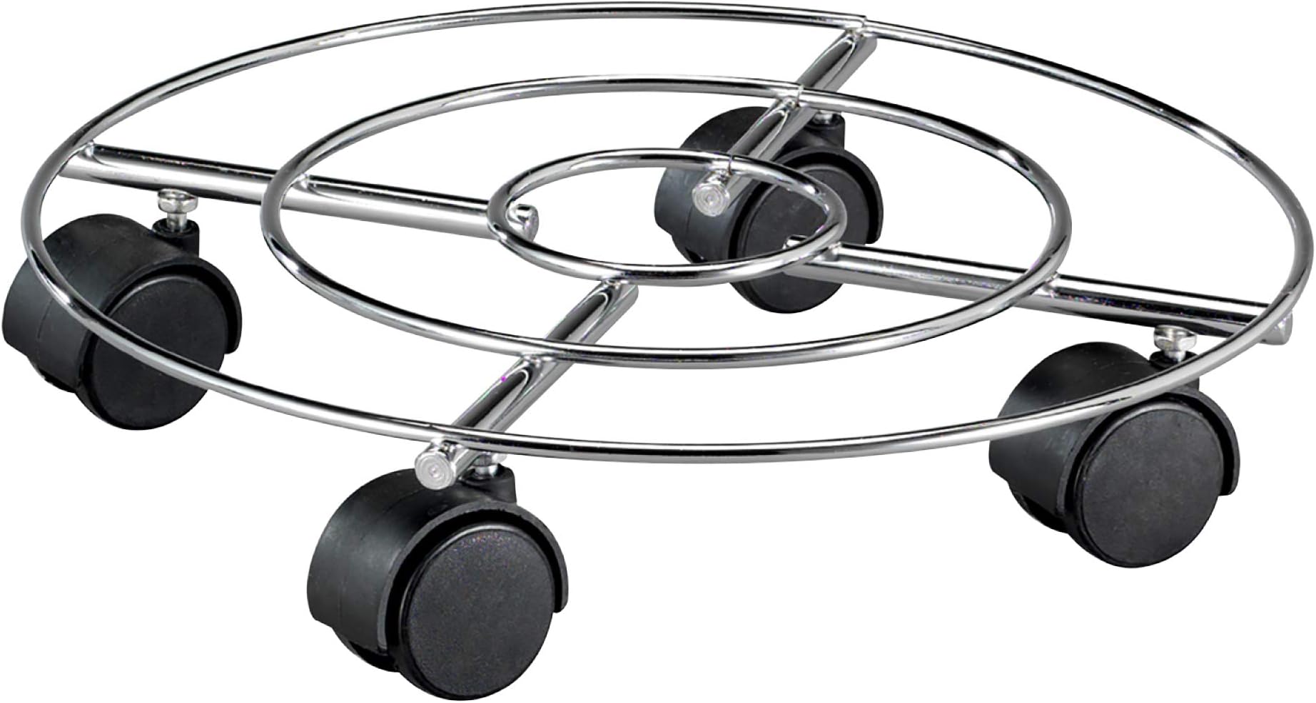 Wagner Plant Caddy Chrome - Ø 11.81 x 2.56 in - Plant Caddy for Indoor use, Flower Caddy Made of Chrome-Plated Steel, Shiny Silver Plant Stand, Chrome, Load Capacity 132 lbs - 20092901