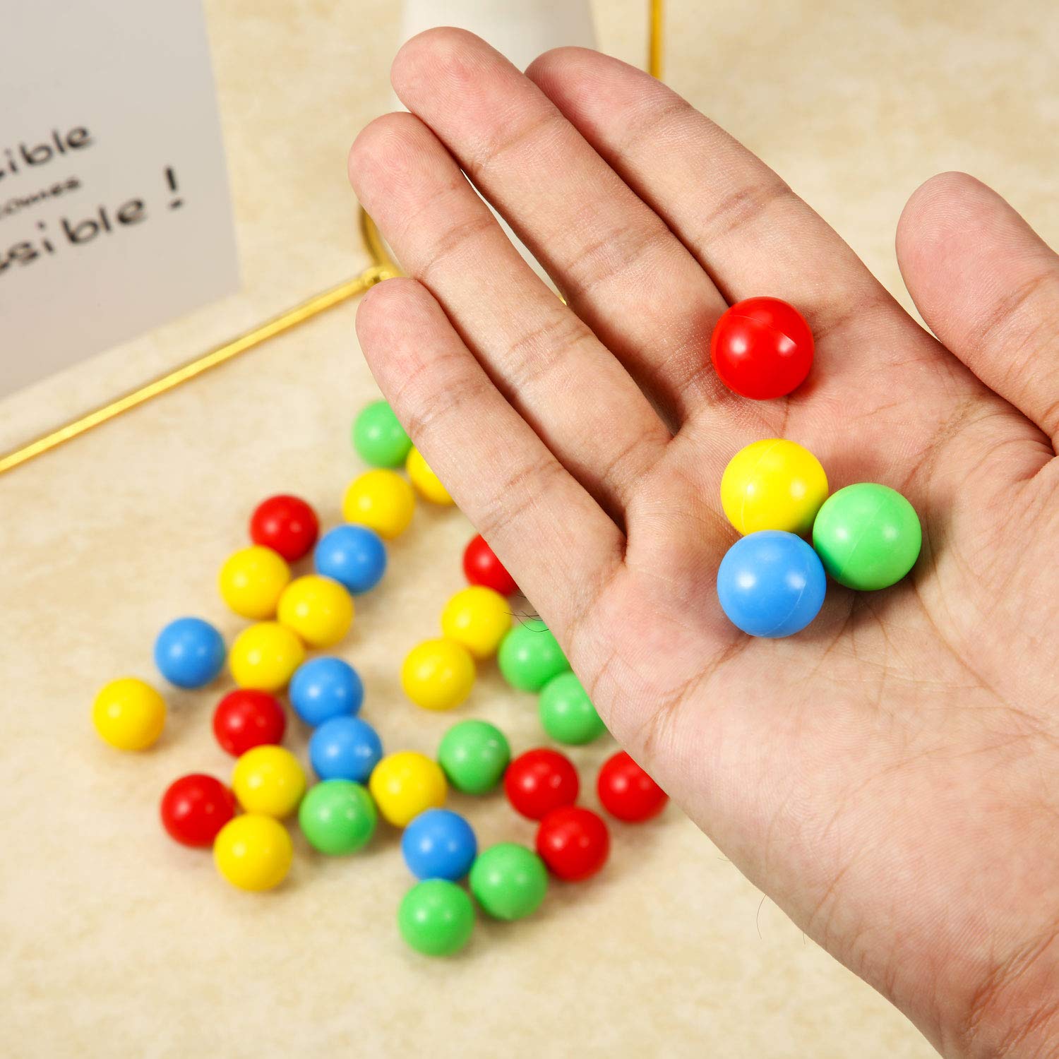 150 Pieces 14.4 mm Game Replacement Marbles Plastic Colored Game Balls Compatible with Hungry Hungry Hippos Greedy Frog