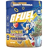G Fuel Sonic 2.0 Energy Drink Powder, Pre Workout Caffeine Mix for Gaming, Sugar Free Focus Amino, Vitamin + Antioxidants, 9.8oz (Peach Ring Candy, 40 Servings)