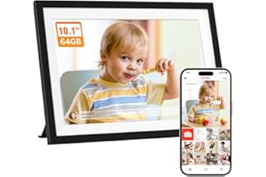 XISKT Digital Picture Frame 10.1 Inch, Frameo Digital Frame WiFi with 64GB Large Storage,1280 x 800 HD IPS Touch Screen, Electronic Picture Frame, Auto-Rotate and Slideshow, Share Photo & Video Instantly