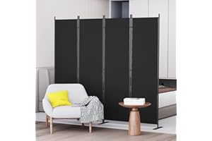 C-Hopetree 4 Panels Room Divider, 6 Ft Tall Indoor Folding Privacy Screen, Portable Partition Separator, Freestanding Separat