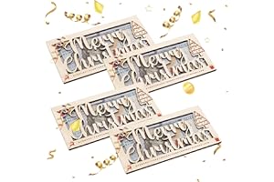 GJULRFU Unique Wooden Cash Envelope Money Wallet - Xmas Cash Holder for Christmas Party Gift