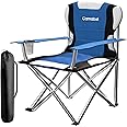 Camabel Folding Camping Chairs 400 LBS Sturdy Beach Chairs for Adults with Cup Holder Carry Bag Outdoor Chairs Camping Padded Fishing Chair Light Weight Lawn Chair for Hiking Picnics Spectator
