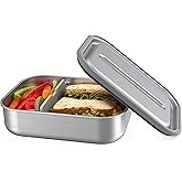 Bentgo MicroSteel Leak-Proof Lunch Box - Microwave-Safe, Oven-Safe, Bento-Style Container with Removable Divider, Airtight Lid, Sustainable Design, Odor & Stain Resistant (Stainless Steel)