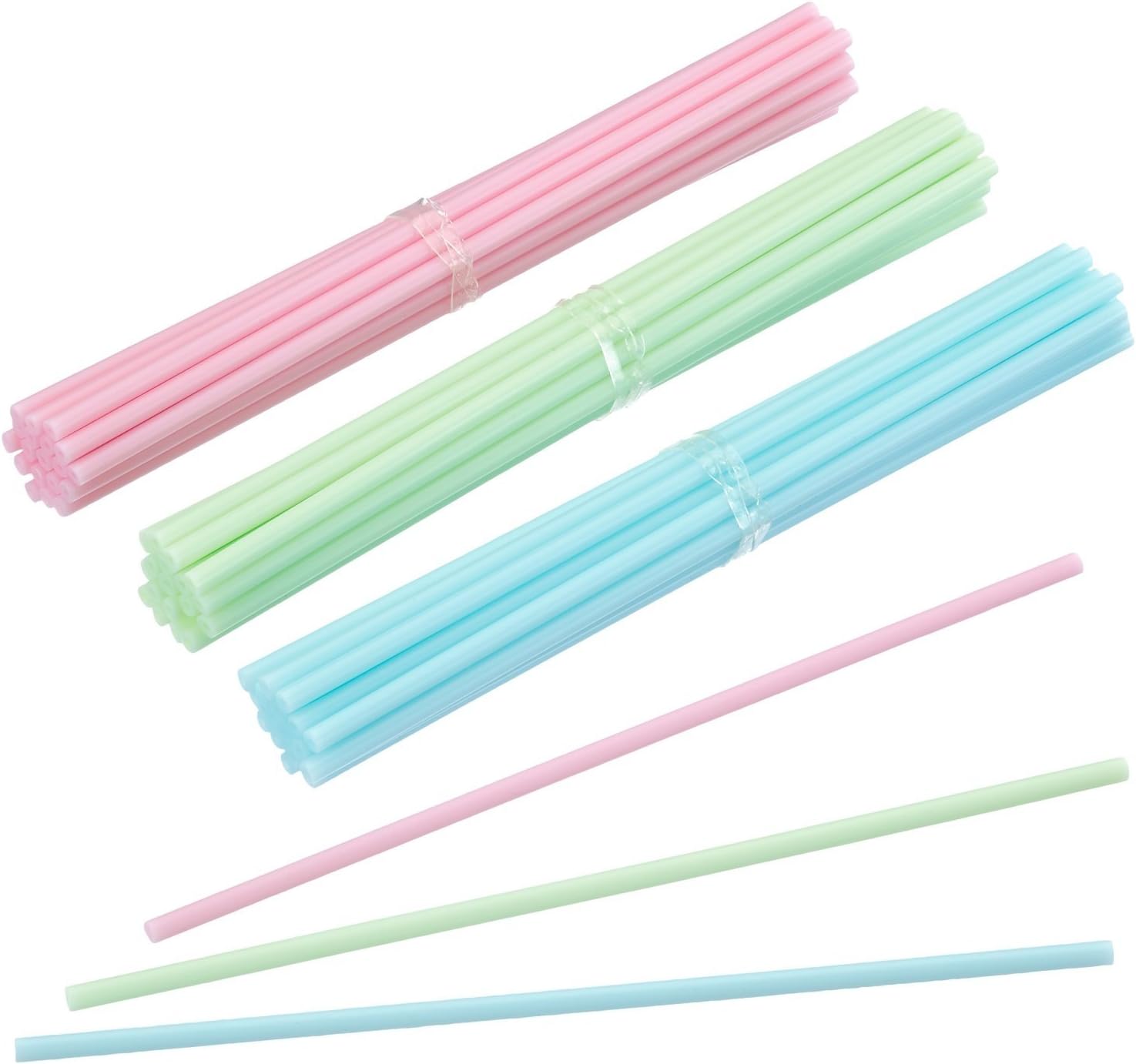 60 Cake Pop Sticks 15 cm, Pastel Colors, Plastic Sticks for Cakes on a Stick by RIVENBERT