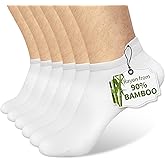 COZYOFFI Ankle Socks Low Cut: 6 Pairs Summer Rayon from 90% Bamboo - Adult Men Size 6-15 for Athletic Running