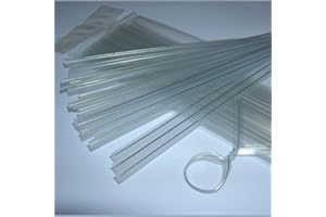 Weststone 100pcs 5"(12.7cm) Plastic Clear Twist Ties - Flat