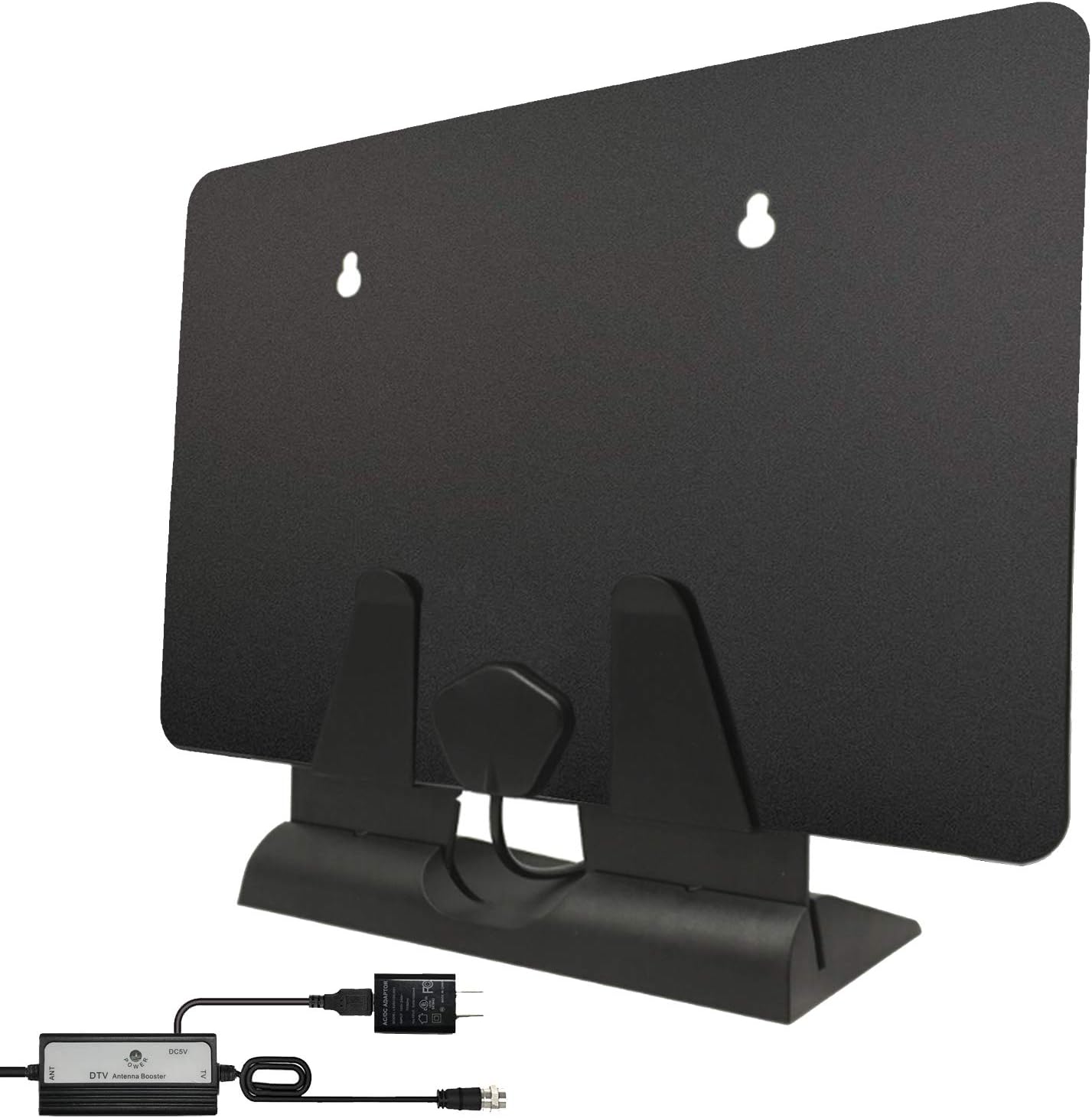 PremWing Digital TV Indoor Antenna - 50 Mile Range Amplified HD Antenna with Signal Booster Amplifier & Table Stand, 10ft Coax Cable/USB Power Adapter