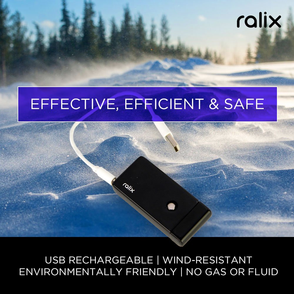 Ralix Electronic Lighter | Single Arc Flameless Plasma Lighter | Rechargeable | Wind Resistant | Best for Lighting Cigarettes, Candles & More | Includes USB Charger & Luxury Gift Box