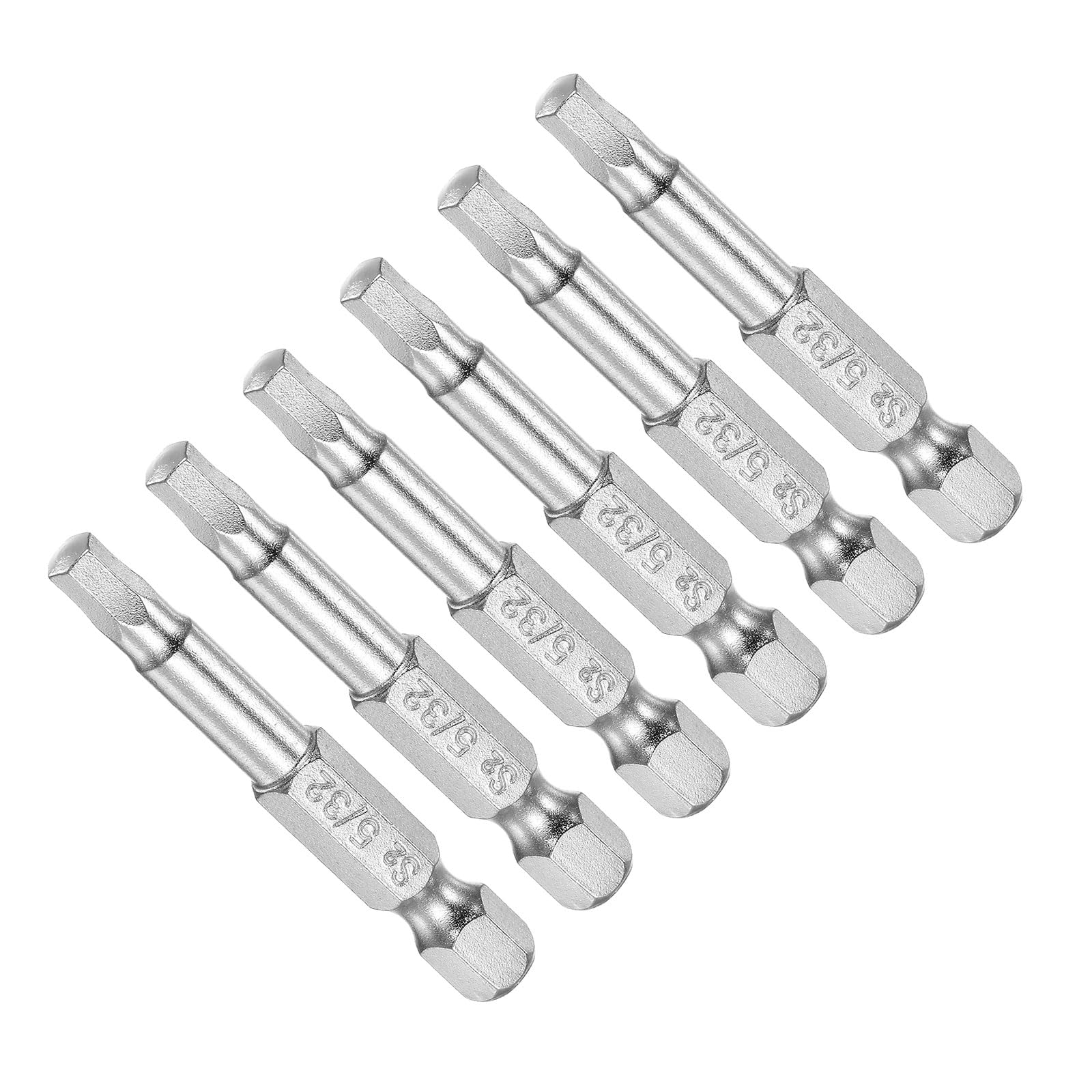 CoCud Hex Head Wrench Bit, 5/32" Hex Head 1/4" Hex Shank 2" Long, S2 Alloy Steel Screwdriver Bit - (Applications: for Electric Drill), 6-Pieces