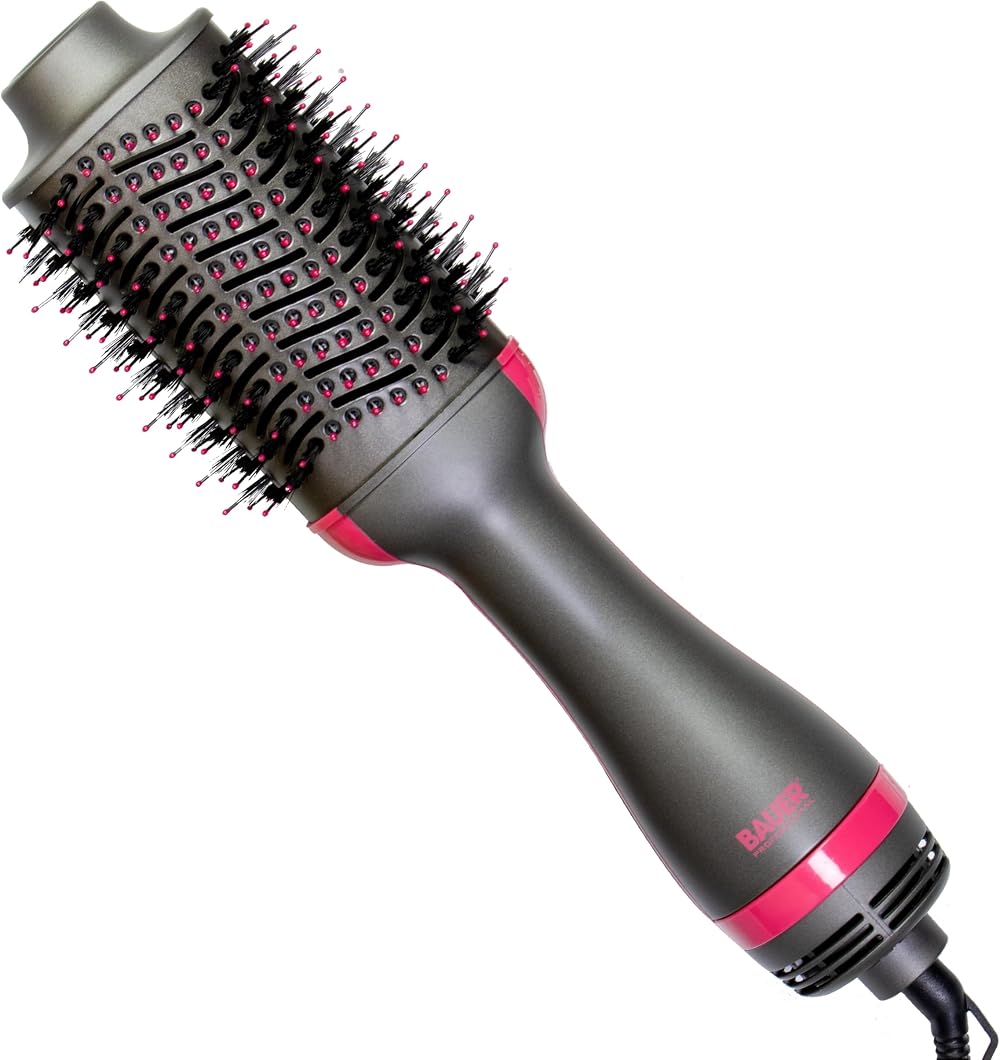 Bauer Professional 3-in-1 Hot Air Blow Dry Brush Ionic Detangler 1200W