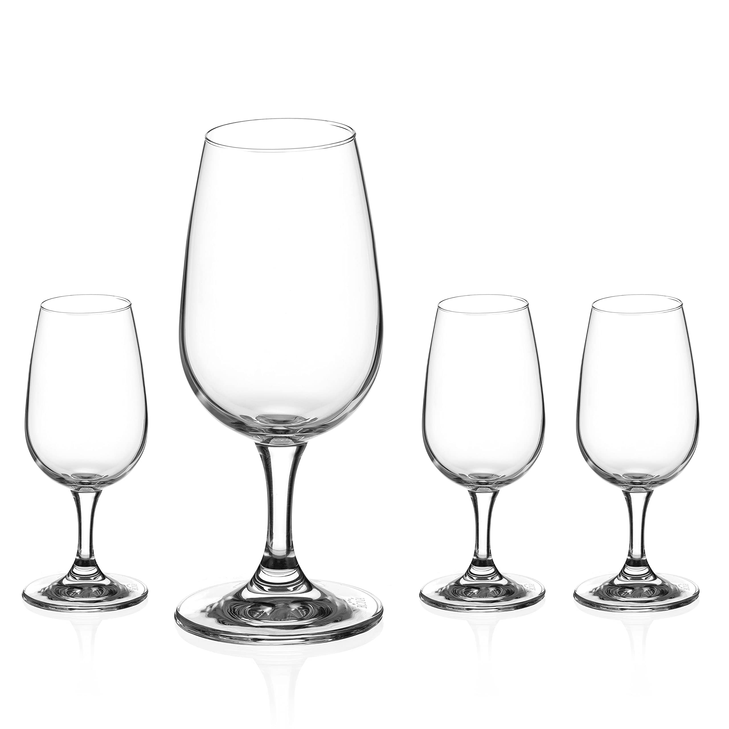 DIAMANTE Port Glasses or Wine Tasting Glasses - 'Auris' Collection Undecorated Crystal - Set of 4 Standardised Degustation Wine Tasting Glasses