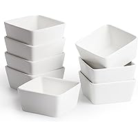 BTaT - Ramekins 8 oz - Set of 8 Square, Porcelain Ramekins, Ramekins for Baking, Creme Brulee Dish, Souffle Cups, Appetizer C