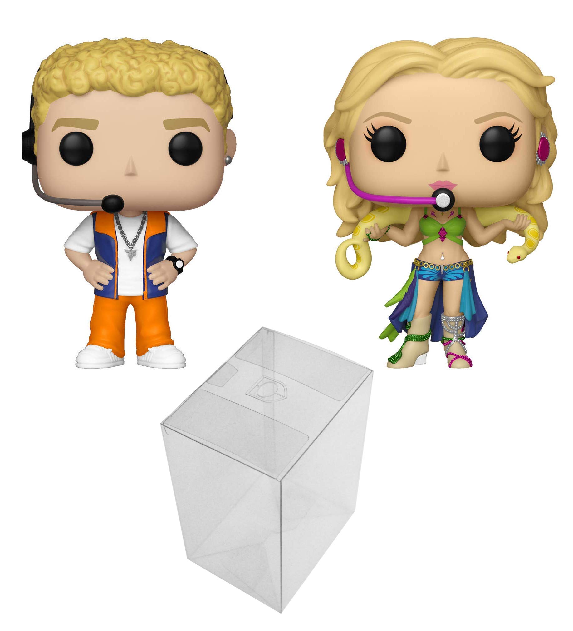 Funko Pop! Rocks: NSYNC Justin Timberlake and Britney Spears Slave 4U Set of 2 Vinyl Figures Bundle