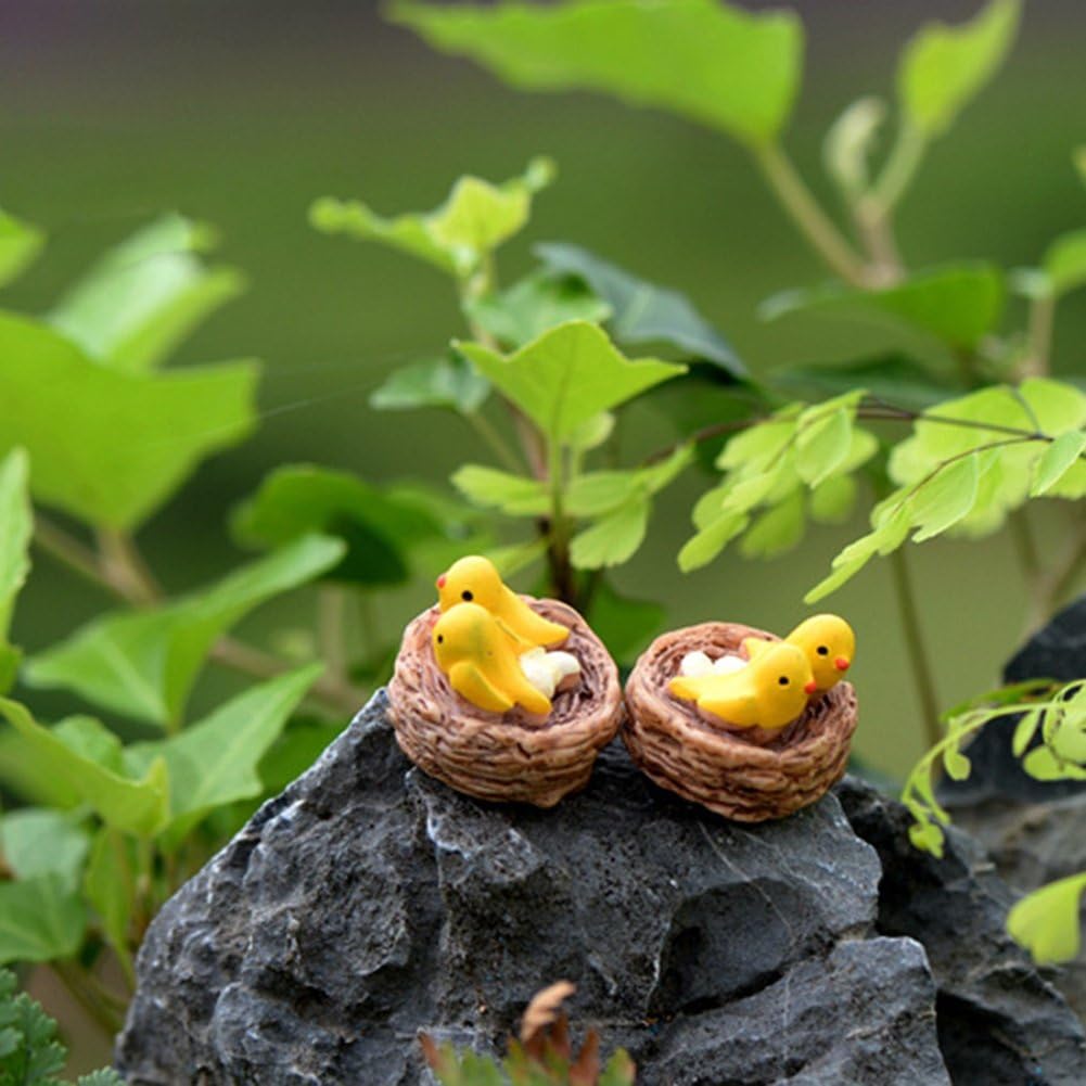 yanQxIzbiu Garden Resin Decor, Miniature Birds Micro Landscape Bonsai Succulent Plants Mini Garden DIY Decor- Best Indoor Outdoor Decorations for Patio Yard Office and House