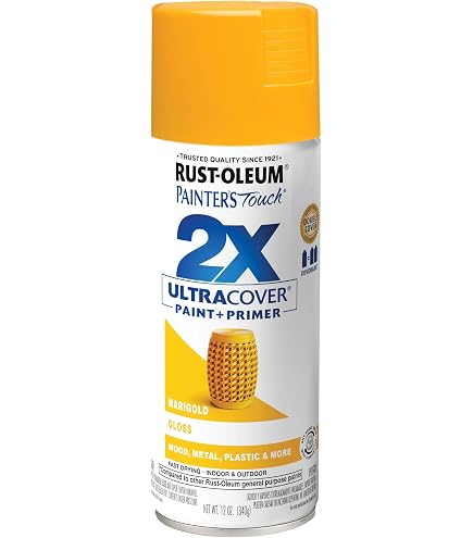 Rust-Oleum 365144 Stops Rust Spray Paint, 12 oz, Satin Citrus