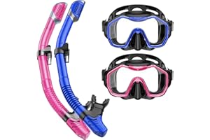 Kwambiri Snorkeling Gear for Adults Kids, Dry-Top Snorkel Set, 180°Panoramic Wide View Diving Mask Breathing Freely Snorkel Mask for Snorkeling Scuba Diving Swimming Travel