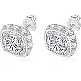 Moissanite Earrings for Women Men,S925 Sterling Silver Earrings 3.6CTTW VVS1 D Color Round Moissanite Earring Stud for Women