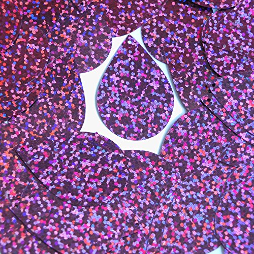 Sequin Tear Drop 1.5 inch Purple Glitter Hologram Multi Reflective Metallic Couture Paillettes. Made in USA. For embroidery, costume, embellishment