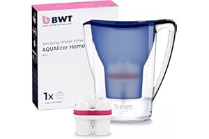 BWT Aqualizer Home Water Filter, Blue, Includes 1 Magnesium Filter Cartridge, Water Filter Drinking Water for Food & Drinks, 