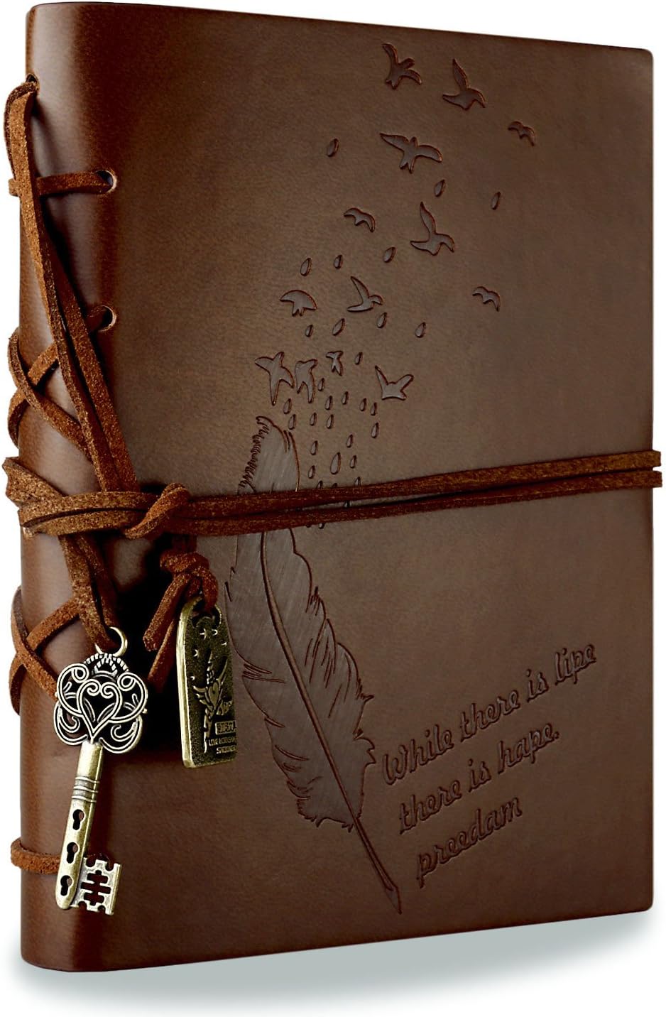 RYMALL Journal Notebook Travel Keychain Diary Magic Vintage Style PU Leather Cover Notebook, Gifts for Men & Women - Coffee