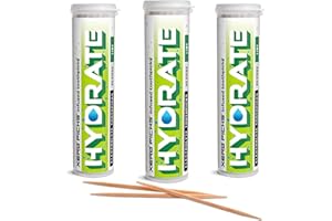 Xero Picks Hydrate - Electrolyte Flavored Toothpicks -60 Picks-Variety 3 Pack - Lime - Sodium, Potasium, Magnesium, Calcium