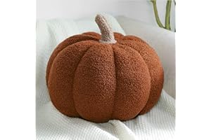 CANGHI Fall Pumpkin Pillow Brown Simulated Pumpkin Shaped Pillow Halloween Decoration Throw Pillows Fluffy Plush Pumpkin Pillows Cushion Decor for Fall Thanksgiving Halloween Bedroom Sofa Couch