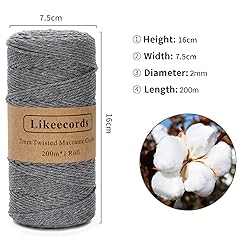 Macrame Cord,2mm x 219yard Cotton Twine String