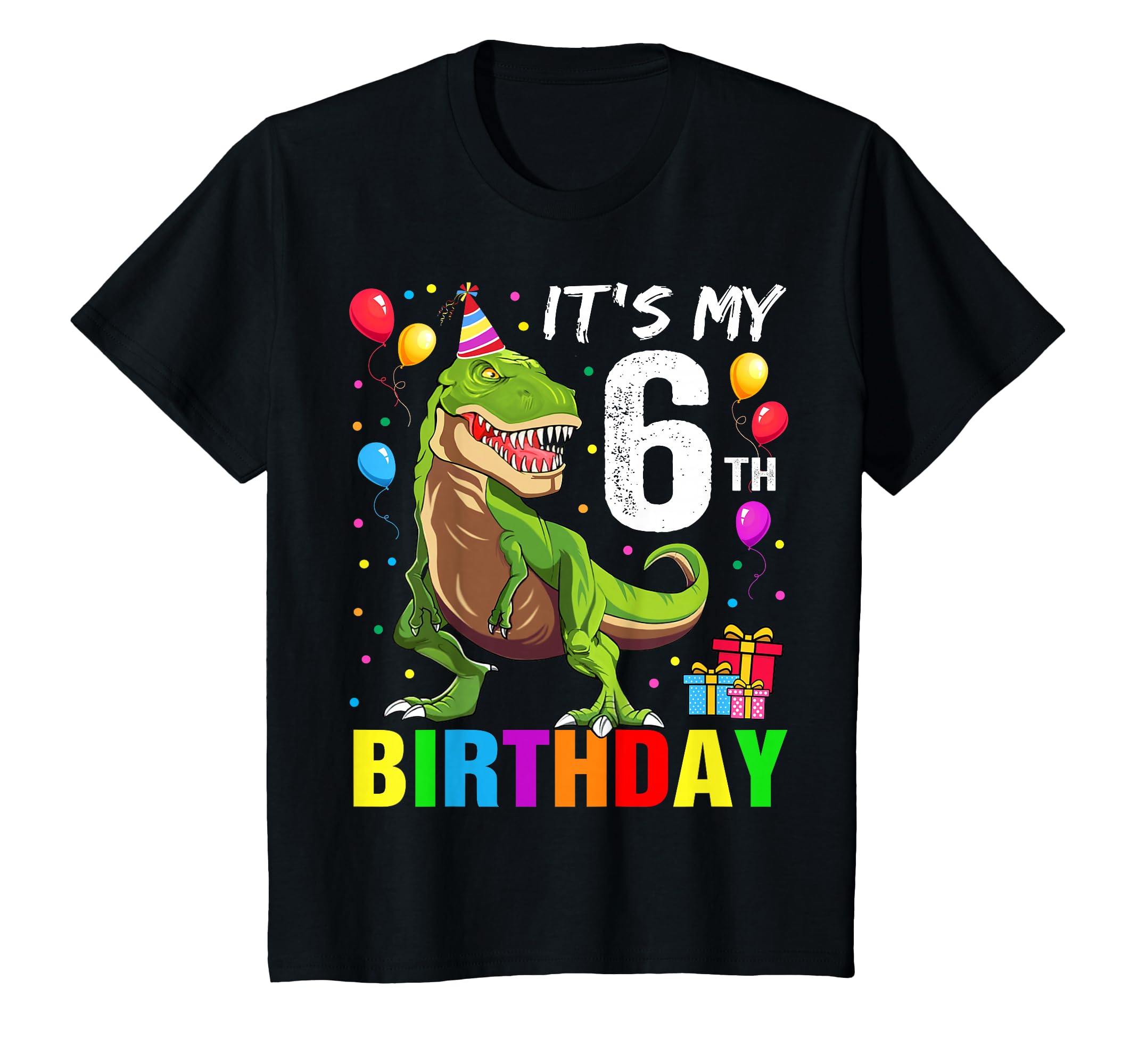 Photo 1 of It's My 6th Birthday Happy 6 Year T-Rex Boys T-Shirt