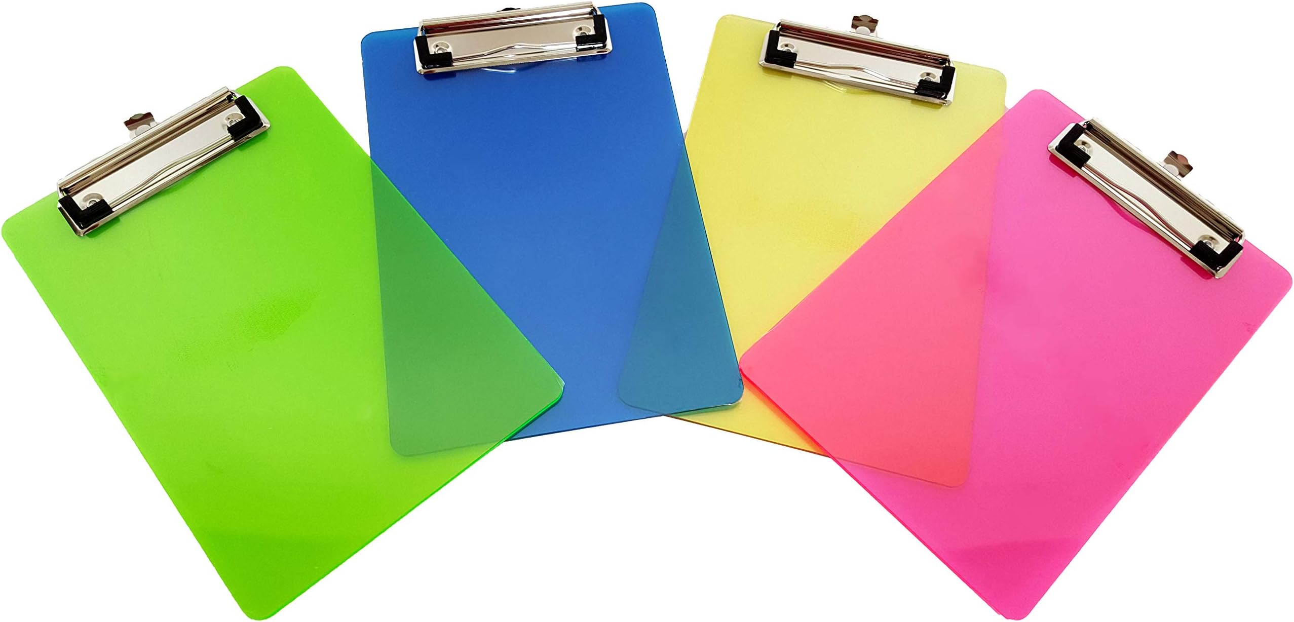 Mini Multicolored Clipboards, by Dondor (9" x 6" Inches, 4 Pack - Multicolored)
